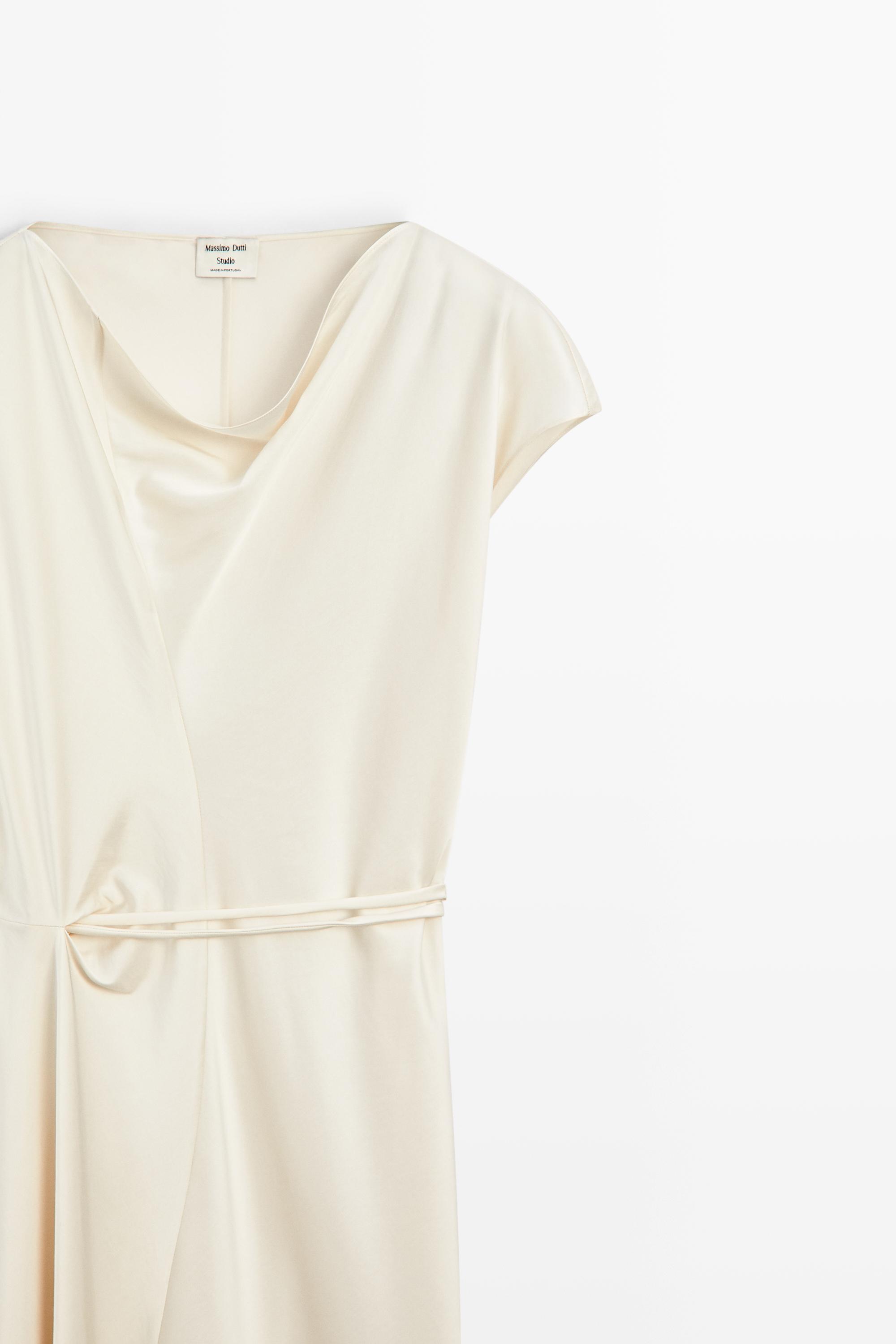 Draped Neckline Flowing Dress - STUDIO